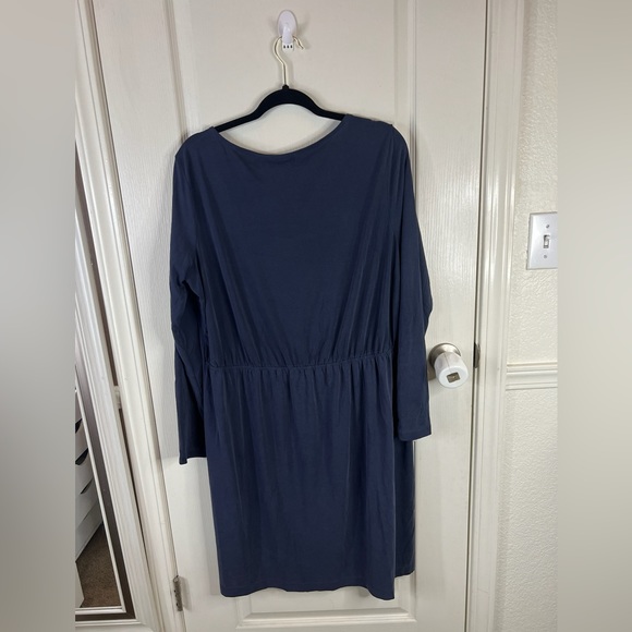 Banana Republic sz XL women's navy sandwash modal twist-front t-shirt dress 0584 - Picture 4 of 5